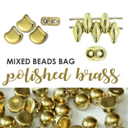 Mixed Beads Polished Brass BAG
