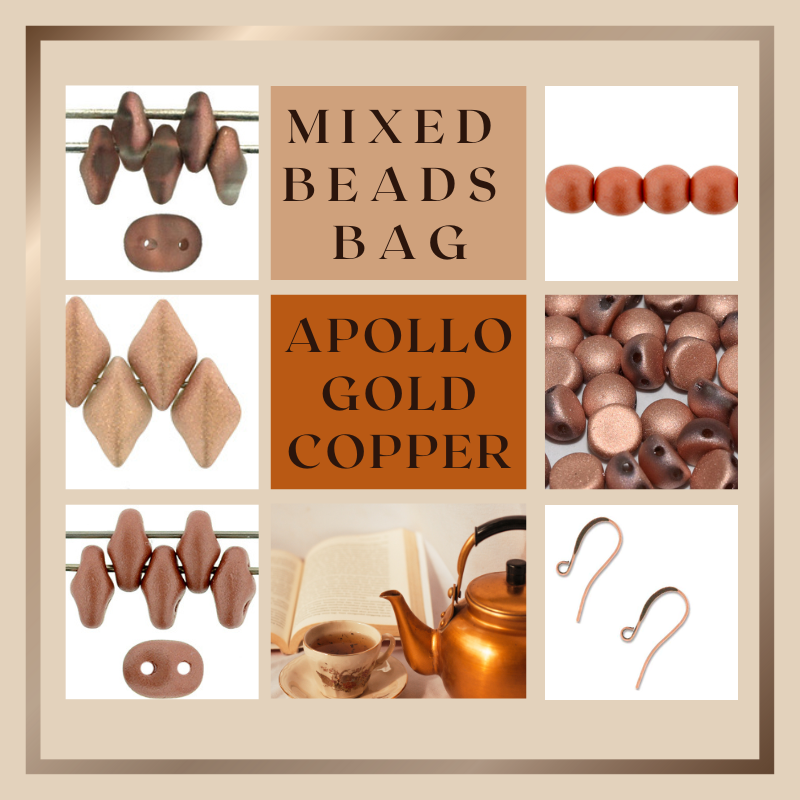 Mixed Beads Apollo Gold Copper Bag