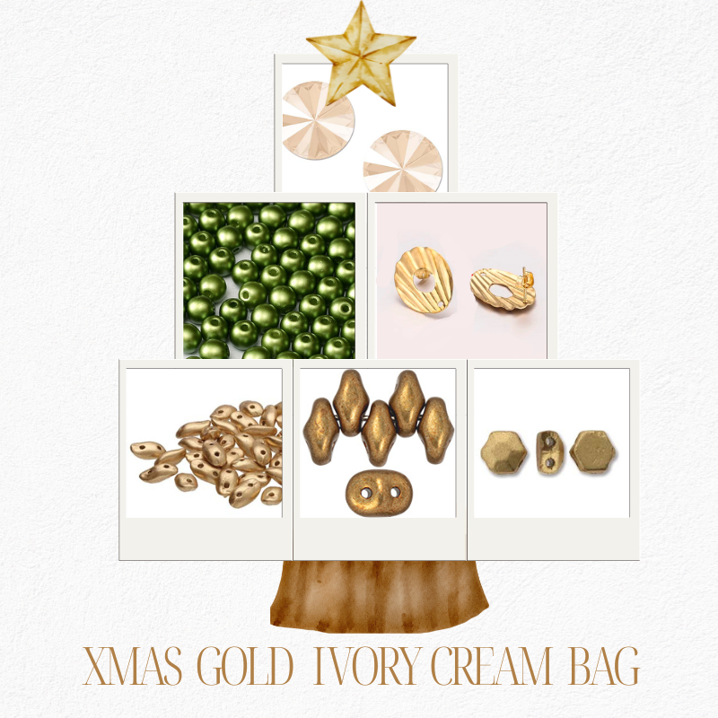 XMAS Gold Ivory Cream BAG