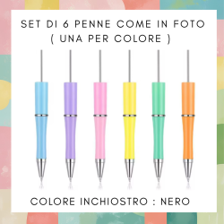 Set di 6 Beads Pen Pastel