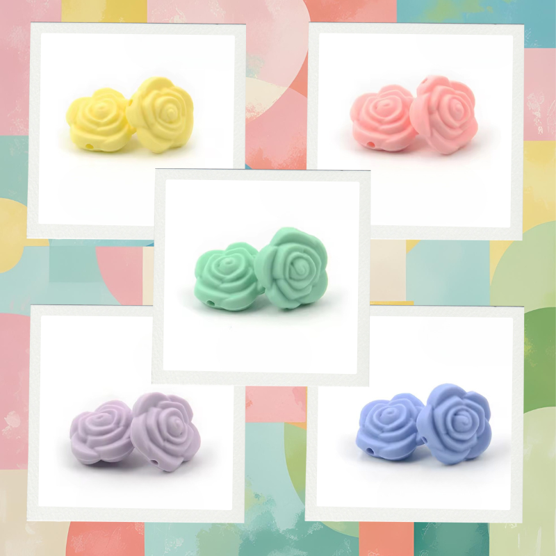 Rose in Silicone 21 MM Mixed Color