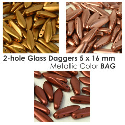2-hole Glass Daggers 5 x 16...