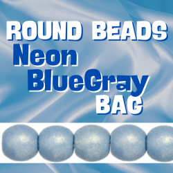Round Beads Neon Blue Gray Bag